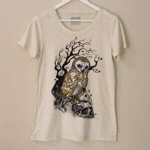 Owl with Skull Tee Shirt Curbside Clothing